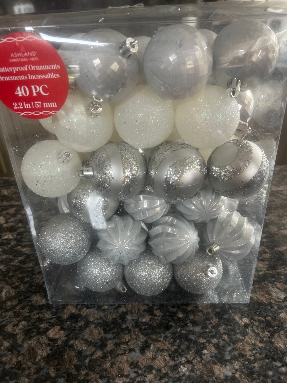 ASHLAND SHATTERPROOF ORNAMENTS 2.2" LOT OF 40 NWT